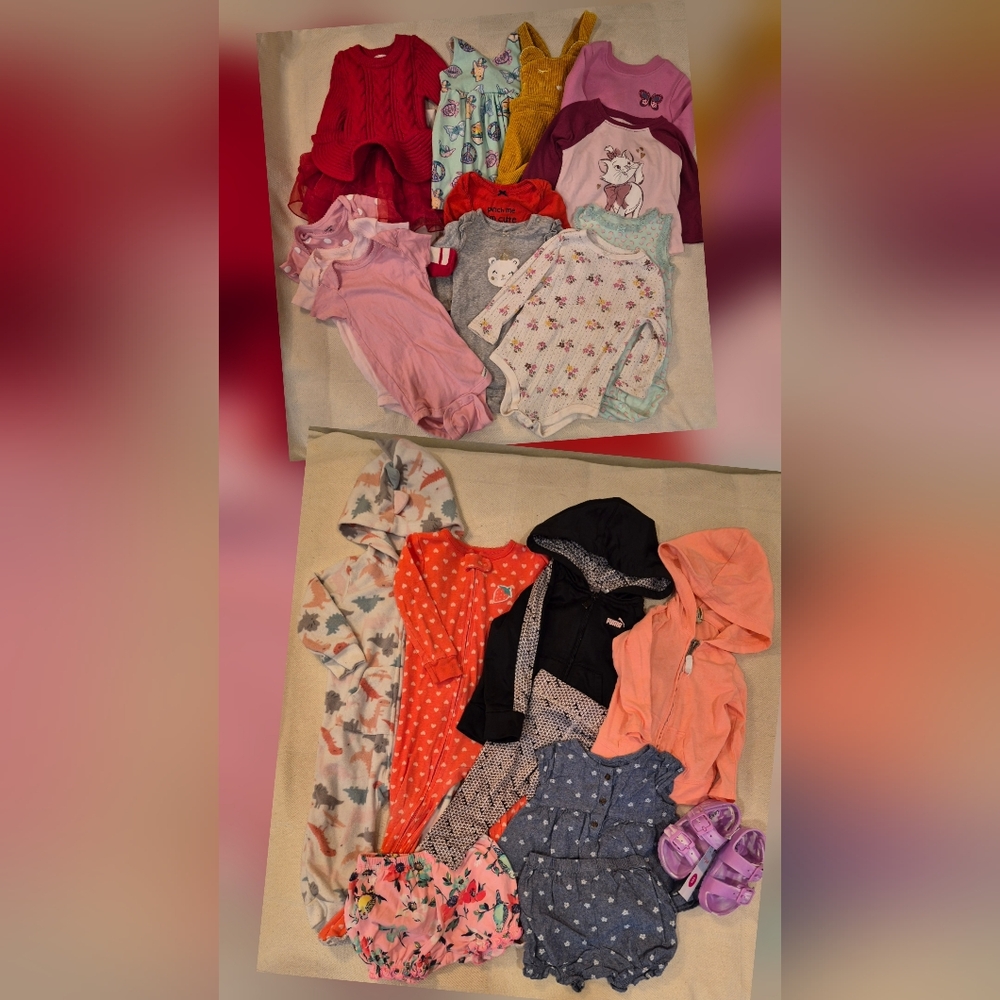 Carter's Girls Mixed Color Matching Sets Bundle - Pink Red Orange Purple Blue